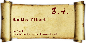 Bartha Albert névjegykártya